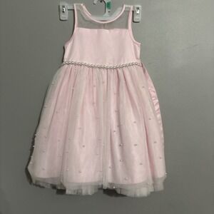 American Princess Pink Dress Pink Sz 6 Formal/Wedding/ Pearl Beaded